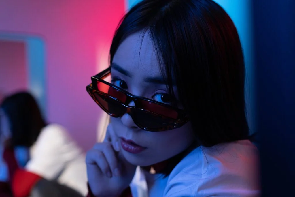 photo of girl wearing sunglasses
