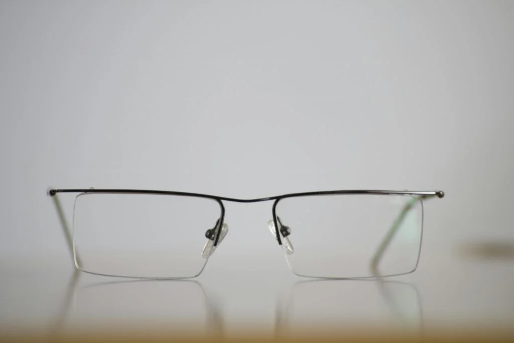 photo of rimless glasses