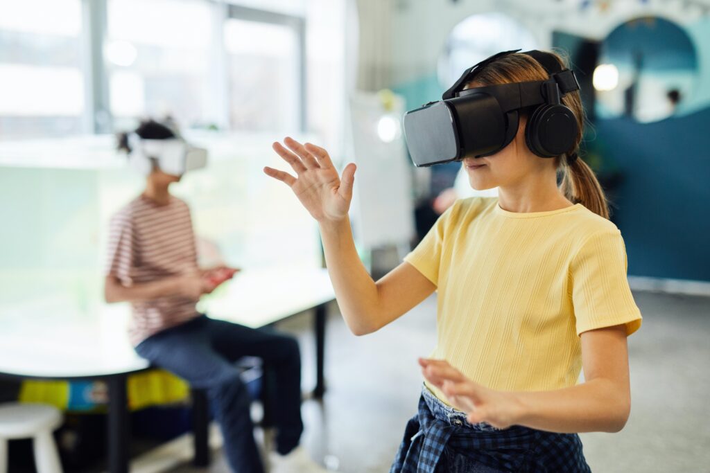 photo of kid using smart eyewear