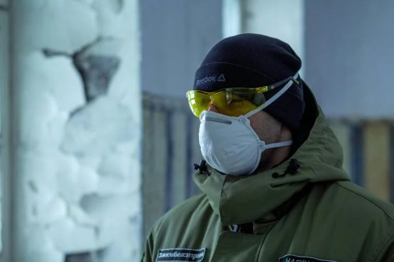 photo of a man wearing protective eyewear