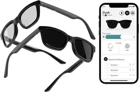 Adjustable Smart Sunglasses with Ampere Dusk App
